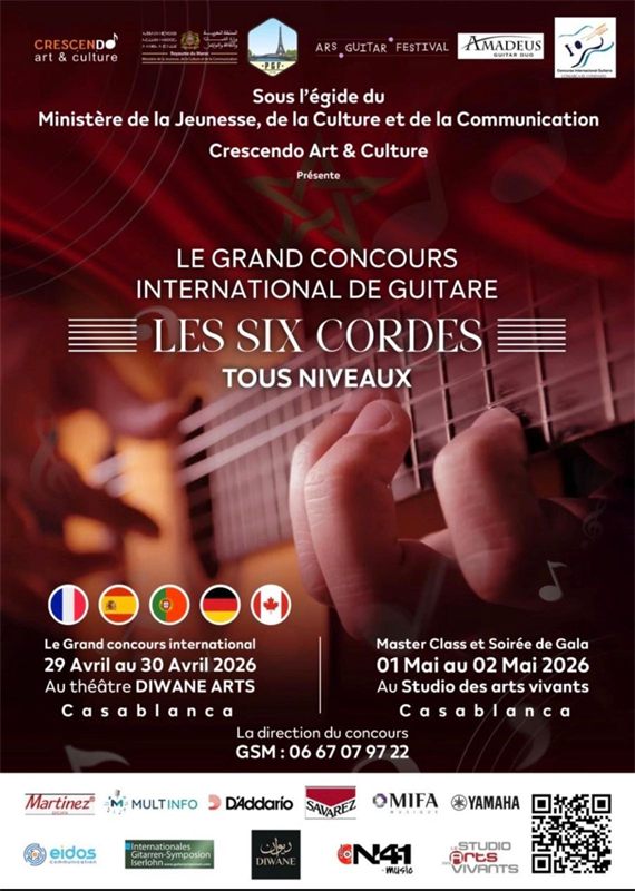Affiche Le Grand Concours International de Guitare LES SIX CORDES